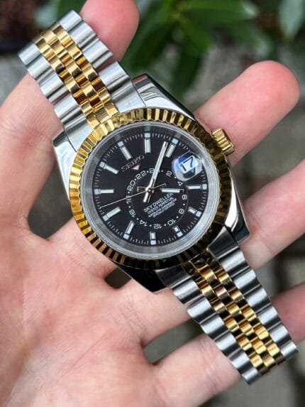 SEIKOJUST SKY-DWELLER TWO TONE BLACK DIAL