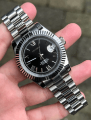 SEIKOJUST BLACK ROMAN DIAL PRESIDENT
